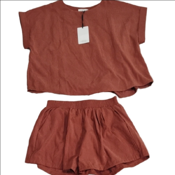Klesis Pants - Klesis Women's Small Rust Two-Piece Set